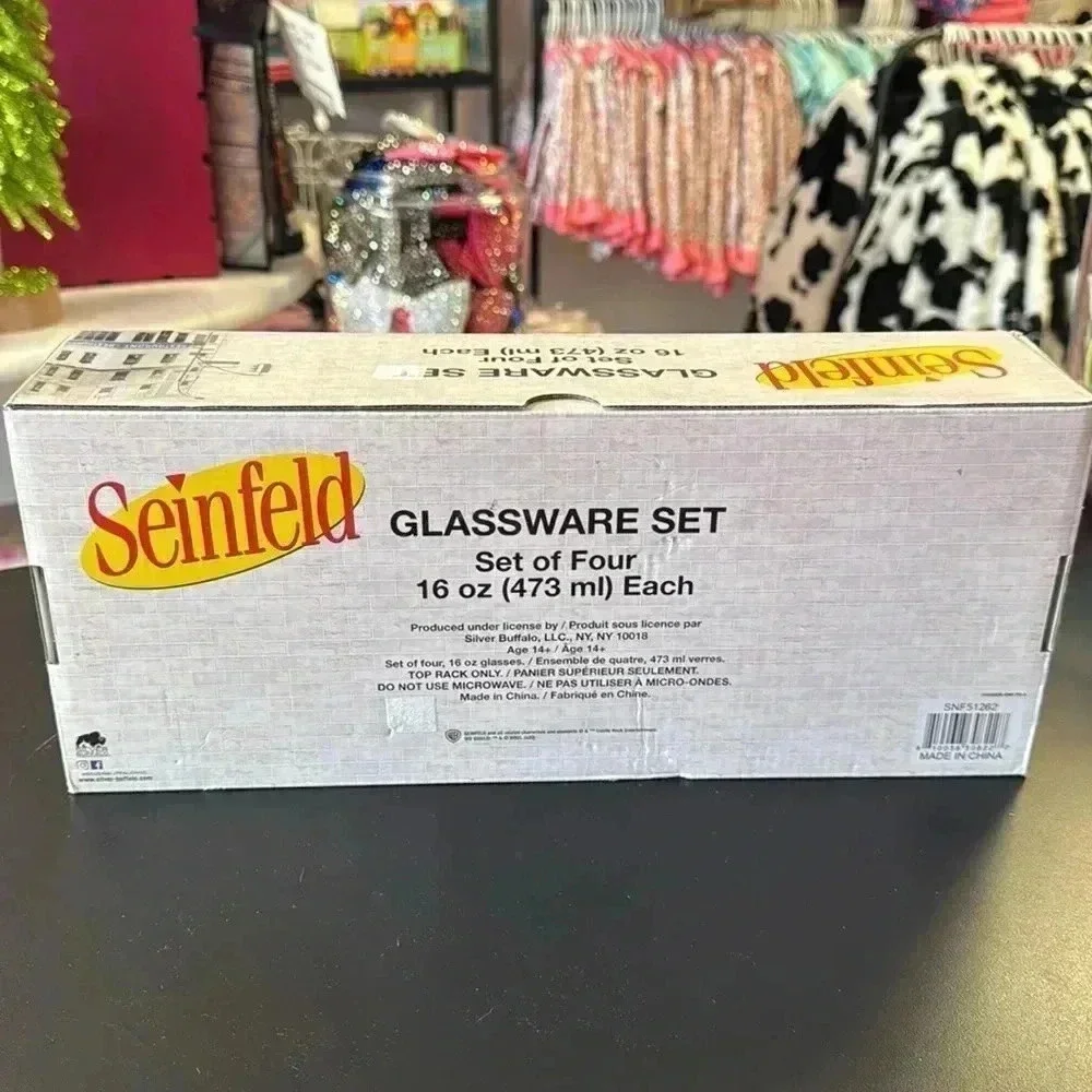Seinfeld Glassware Set of 4, 16 ounce.  Festivus for the rest of us! Brand new!